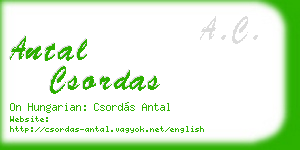 antal csordas business card